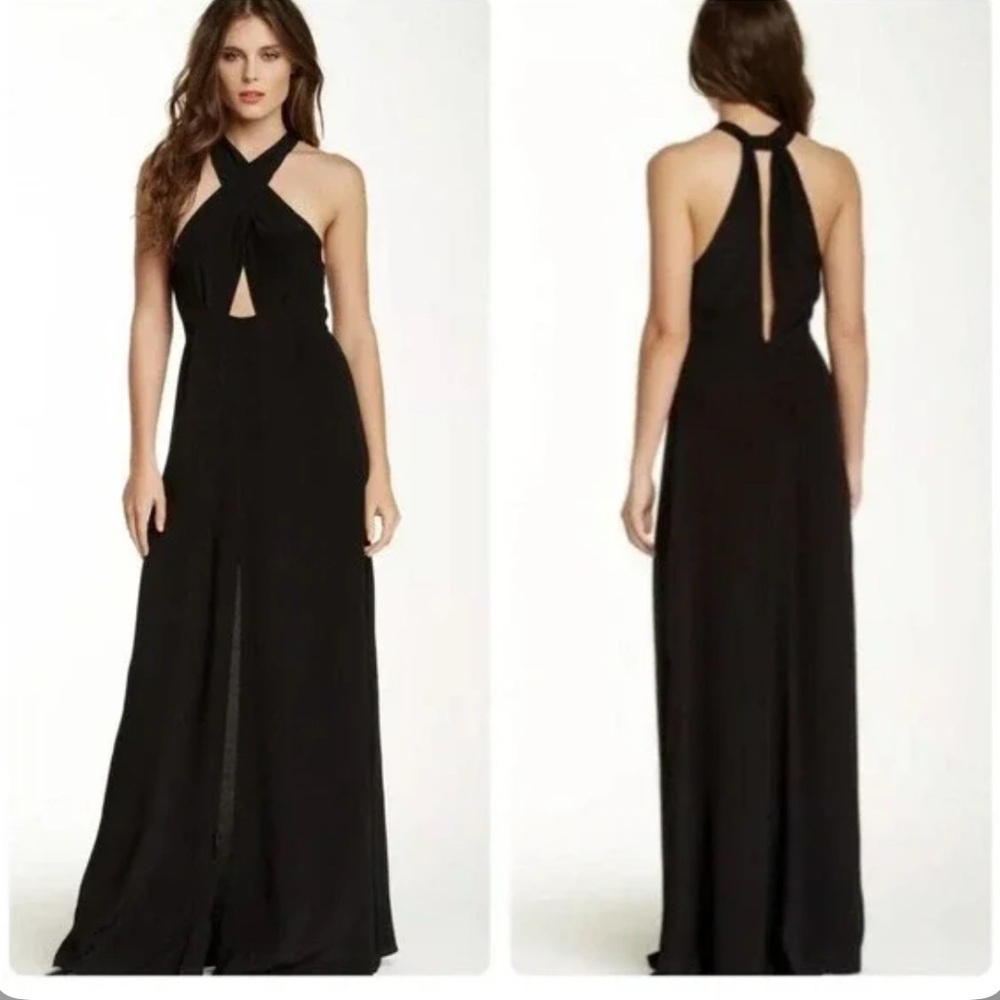 NWT Dance & Marvel Black Halter Maxi Dress Sz L